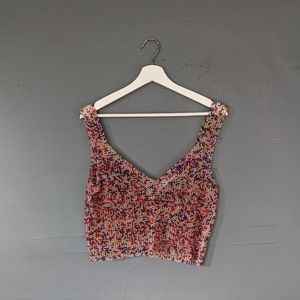 Zara beaded crop tank